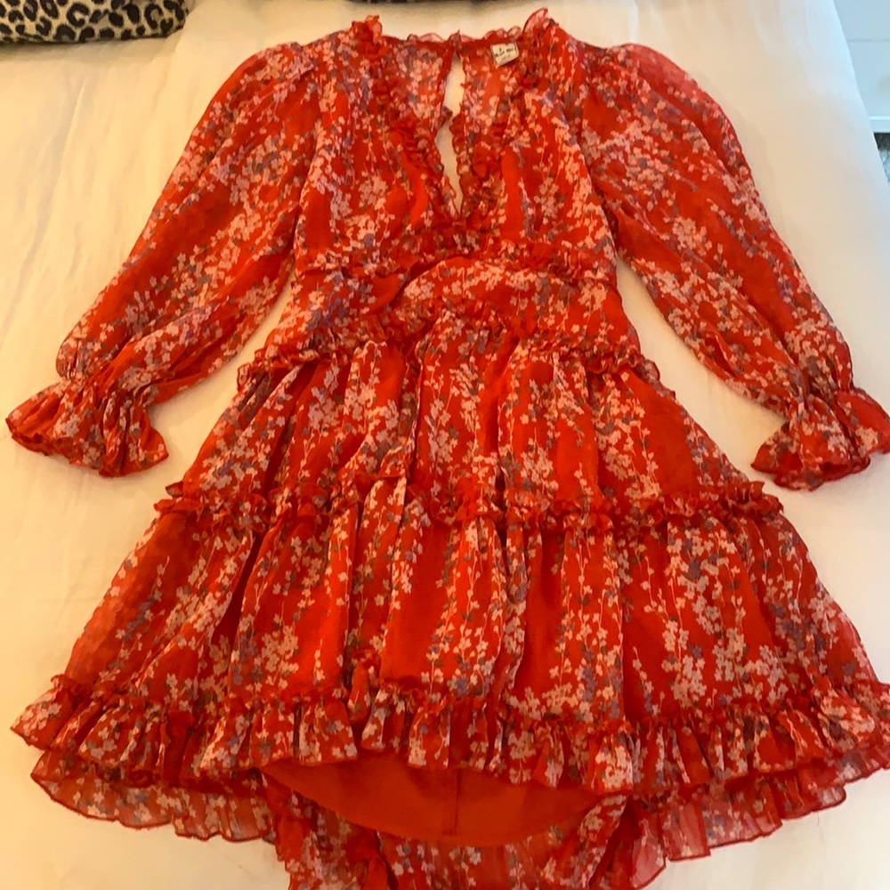 Red Floral Mini Dress